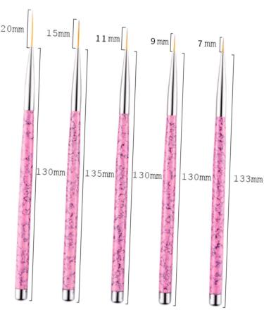FRCOLOR 5 Piece Set Nail Art Liner Brush Polish Brush Pen Tools Nail Brush Kit Nail Polish Drawing Pen Nail Art Tools Nail Art Pen Painted Pen Pull Set Pink - Buy Online on GoSupps.com