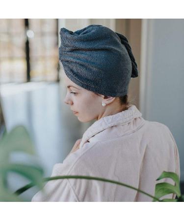 Macosa Kl15023 HAARTURBAN Microfiber Hair Drying Towel Set - Blue & Anthracite Fast & Gentle 75x28 cm Turban for Effortless Hair Drying - Buy Online on GoSupps.com