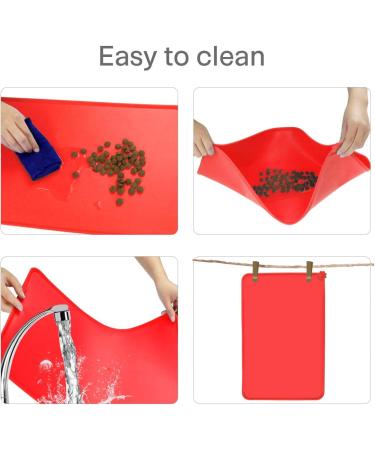 Buy Toplory Waterproof Non-Slip Silicone Feeding Mat for Dogs & Cats - 53x37cm Red | International Shipping Available - Buy Online on GoSupps.com