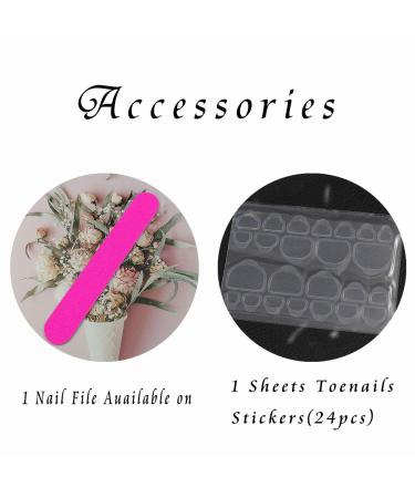 RODAKY Glossy Red Press On Toe Nails - 24PCS False Toe Nail Set for Women - Buy Online on GoSupps.com