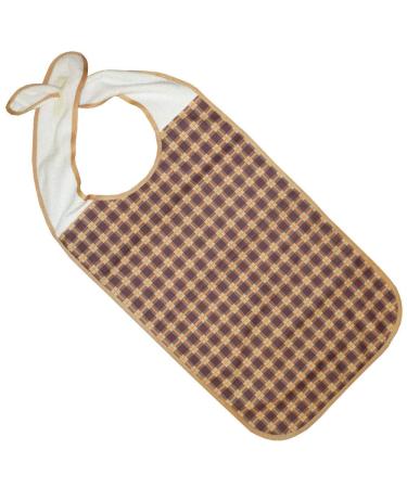 Adult Clothing Protector/Dining Apron/Bib with Snap Fastener Waterproof (Beige)