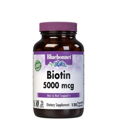 Bluebonnet Nutrition Biotin 5000 Mcg Vegetable Capsules Biotin is a B Vitamin That Helps Make Keratin Vegan Vegetarian Non GMO Gluten Free Soy Free Milk Free Kosher 120 Vegetable Capsules Biotin 120 Count (Pack of 1) - Buy Online on GoSupps.com