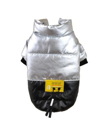 Pet Dog Clothes Vest Winter Coat Dog Sweater Soft Warm Dog Apparel Autumn Winter Pet Waterproof Thicken Coat Button Closure Jacket Cat Dog Clothes - Silver Gray S S Silver Gray