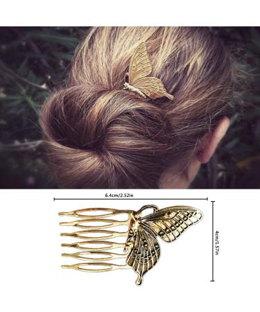 6 Vintage Hair Side Combs for Women | Decorative Retro Gold Pearl Rhinestone Hair Clips | Crystal Bride Accessories - Buy Online on GoSupps.com