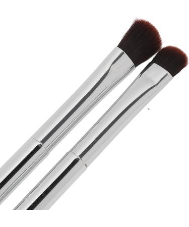 Silver Soft Hair Eyeshadow Brush Set Double Ended Eyelid Makeup Cosmetic Tool for Women Scene - Buy Online on GoSupps.com