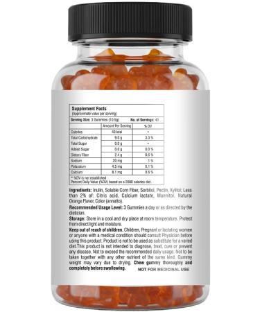 Mishas Nutraceuticals Fiber Gummies Sugar-Free Orange 5g Prebiotic Fiber Supplement 120 Count - Buy Online on GoSupps.com