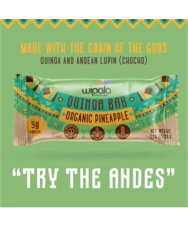 Wipala Protein Bars - Pineapple Flavor | Quinoa & Andean Lupin | Vegan, Nut-Free, Gluten-Free | Non-GMO | 12 Pack - Buy Online on GoSupps.com