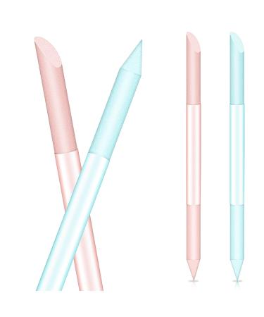 2 pieces round nail file glass nail skin slide nail skin remover tool double -sided nail skin trimmer Professional manicure stick (blue pink) blue pink - Buy Online on GoSupps.com