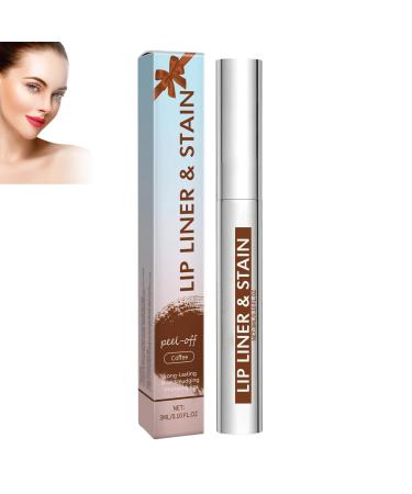 homomdy Detachable lip pencil in 3 colors long-lasting waterproof matte lip gloss highly pigmented lipstick non-stick container long-lasting makeup more volumizing (coffee*1)