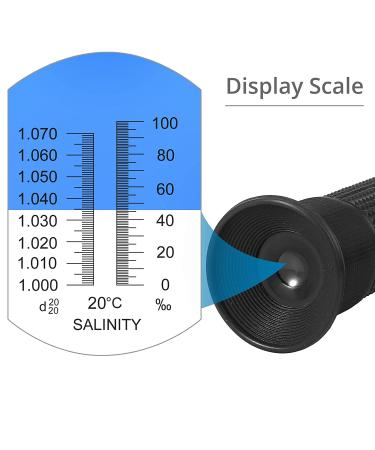 AUTOUTLET Salinity Refractometer - Dual Scale 0-100 & 1.000-1.070 Specific Gravity, ATC, Saltwater Tester for Aquarium, Seawater, Fish Tank - Blue - Buy Online on GoSupps.com