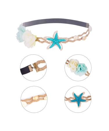 PandaHall Seashell Headband - 2 Strand Mermaid Sea Star Hairbands for Boho Wedding - Buy Online on GoSupps.com