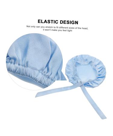 Silk Adjustable Hair Tie Bonnet for Sleeping - Blue | Healeved 1pc Soft Silk Hair Wrap Shower Cap for Night Sleep Care - Buy Online on GoSupps.com