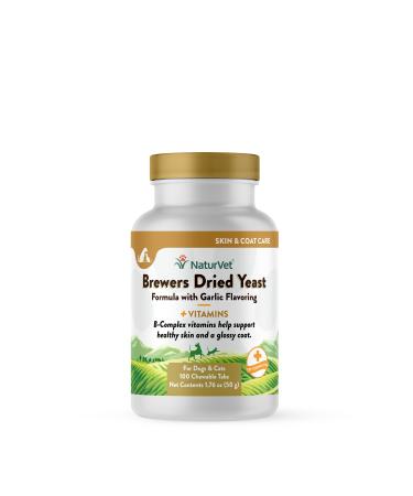 NaturVet Brewer Dried Yeast Formula Garlic Dog and Cat Vitamins 100 count