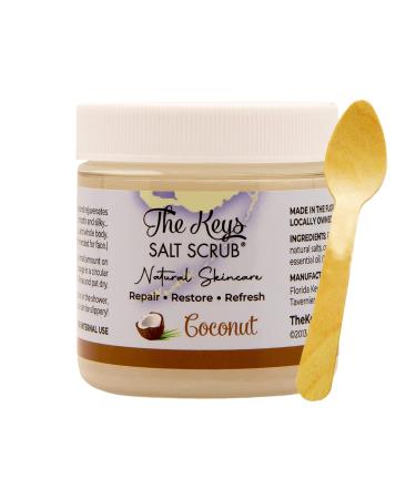 The Keys Florida Sea Salt Body Scrub Foot Scrub Exfoliating body scrub for Women Men hands and bikini area Made with Organic Coconut Essential Oil Nutrient with Wooden Spoon (3.4 oz Travel Size). 3.4 Fl Oz (Pack of ...