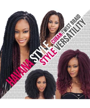 Freetress Equal Synthetic Cuban Twist Braid 16 - 16 Inch (Pack of 6) 1B - 6-Pack - Buy Online on GoSupps.com