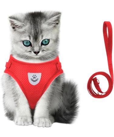 Meioro Adjustable Dog Harness with Leash Soft Padded Vest for Small & Medium Pets Reflective Black with Red Accent (M: 35-40cm) - Buy Online on GoSupps.com