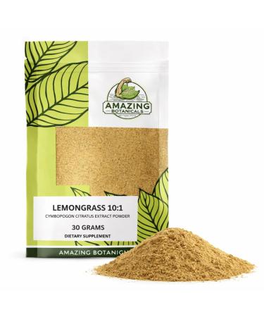 Amazing Botanicals Premium Lemongrass Extract Powder 10:1 | Cymbopogon Citratus | Vegan Non-GMO No Added Sugar 30 Grams