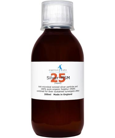Silver-MSM 25 Liquid - 200 ml in Amber Glass Bottle