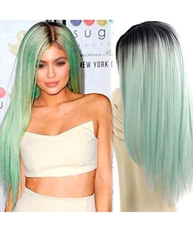 BGHJUE 26-inch Ombre Heat Resistant Wig for Women - Long Straight Pink Brown Hair - Buy Online on GoSupps.com