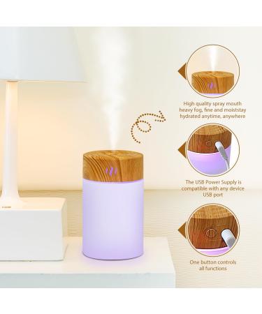RUGERO 250ml Portable Cool Mist Air Humidifier with 7 LED Lights - Bedroom, Baby, Yoga, Office, Car - Light Wood Grain Finish | Mini Auto-Off Plant Humidifier - Buy Online on GoSupps.com