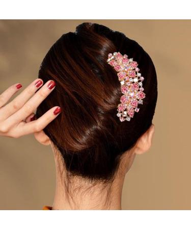 Sancuwen Pink Rhinestone Hair Comb for Women - Flower Hairpin Accessory | Perfect Mother's Day Gift - Buy Online on GoSupps.com