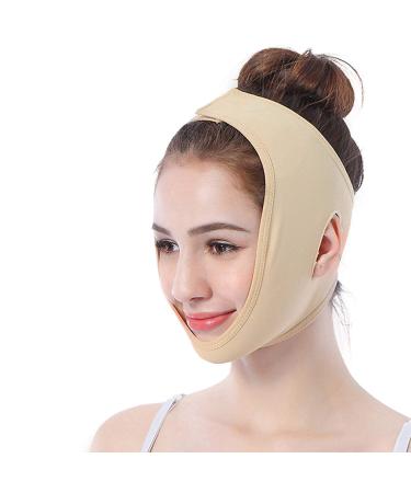 Facial Lifting Slimming Belt Face Cheek V Shape Lift Up Thin Mask Strap Face Line Smooth Breathable Compression Double Chin Reduce Bandage for Daily Use(XL)