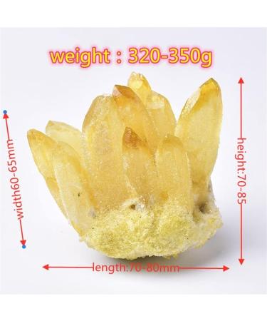 Natural Crystal Rough Specimen Natural Crystal Cluster Clear Quartz Crystal Rock Stones and Crystals ReikiSpecimen Home Decor GiftsStone (Color : Yellow Size : 300-400g) - Buy Online on GoSupps.com