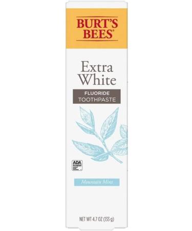 Burts Bees Extra White Mountain Mint Fluoride Toothpaste 4.7 Ounce (Pack of 3)