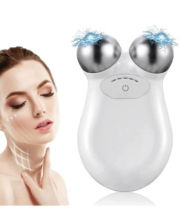 2023 New Microcurrent Face Device Roller Lift The face and Tighten The Skin USB Mini microcurrent face Lift Skin for Facial Wrinkle Remover Toning Device(White)