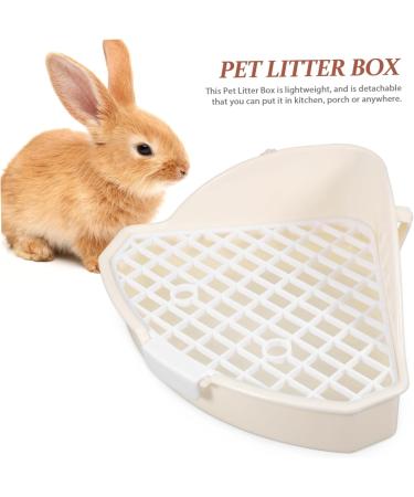 BESPORTBLE 2pcs Rabbit Triangle Toilet Plastic Pet Potty Indoor Bunny Potty Tray Pet Cage Abs White 25.00X19.00X10.00CMx2pcs Whitex2pcs - Buy Online on GoSupps.com