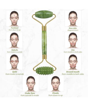 Rose Quartz & Jade Roller Set | Facial Massage Tools for Eye Swelling Skin Tightening & Natural Beauty - Perfect Gift for Women - Buy Online on GoSupps.com