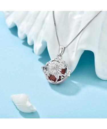 Sunflower Aromatherapy Diffuser Necklace | 925 Sterling Silver Essential Oil Pendant for Women | Perfect Gift for Birthday Valentine's Day & Graduation - Buy Online on GoSupps.com