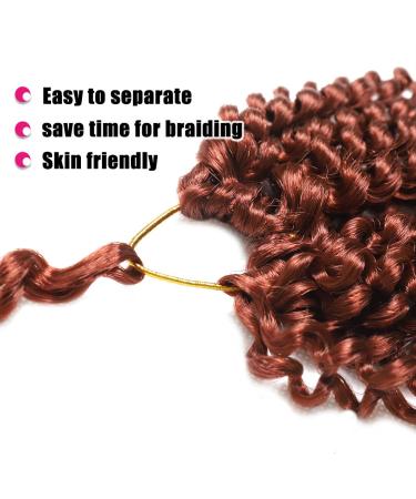 Passion Twist Hair 18 Inch Water Wave Crochet 6 Pcs Copper Red Synthetic Extensions - Buy Online on GoSupps.com