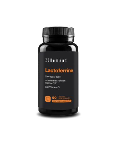 Lactoferrine 200 mg Issue de Lait de Vaches Nourries l Herbe Source Naturelle de Vitamine B12 avec 80 mg de Vitamine C Syst me Immunitaire 90 G lules 3 Mois de Cure Zenement