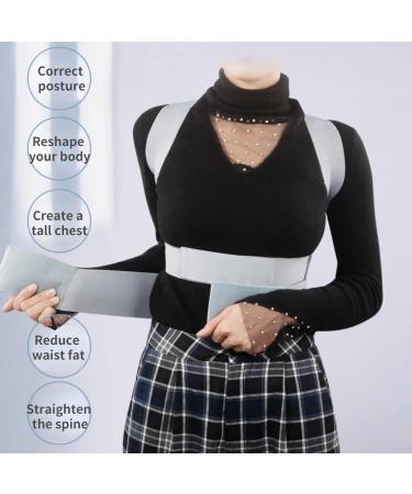 Upper Back Adjustable Posture Corrector Posture Clavicle Support Corrector Invisible Comfortable Back Straight Shoulders Brace Gray S - Buy Online on GoSupps.com