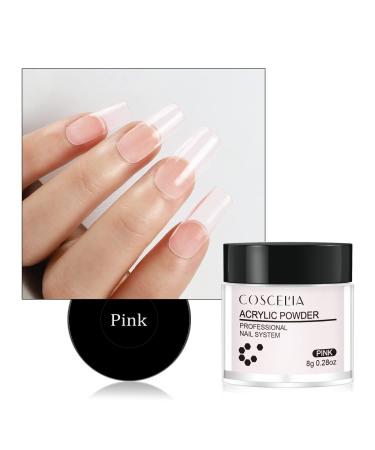 COSCELIA Nail Set Powder Pink for 3D Nail Extensions No Lamp Required 8g A01-024