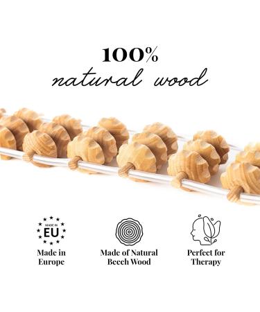 Tuuli Anti-Cellulite Massage Set | Wooden Back Massager Roller with Handle | Maderotherapy Inspired - Buy Online on GoSupps.com