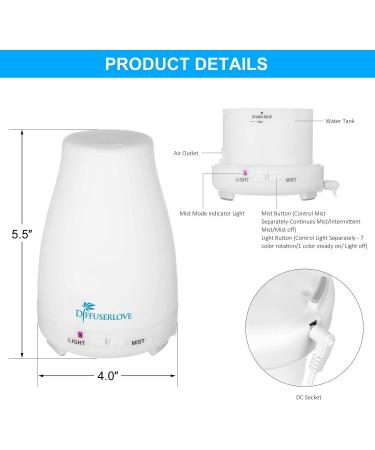 2 Pack 200ml Essential Oil Diffuser Ultrasonic Aromatherapy Cool Mist Humidifiers with LED Lights - Ideal for Home, Office & Bedroom - Buy Online on GoSupps.com
