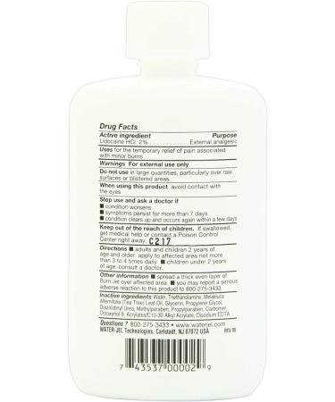 Water Jel Burn Jel 4 oz Squeeze Bottle - Minor Burn Relief Gel - Buy Online on GoSupps.com