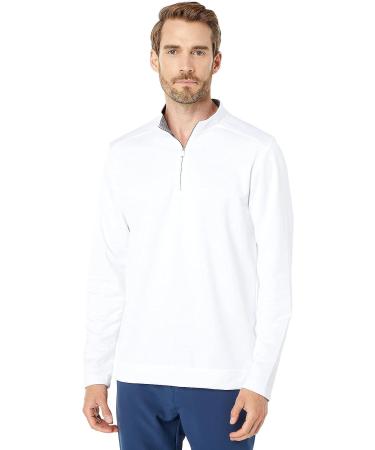 adidas Men's Club White Quarter Zip Pullover Large - Recycled Polyester - Buy Online on GoSupps.com