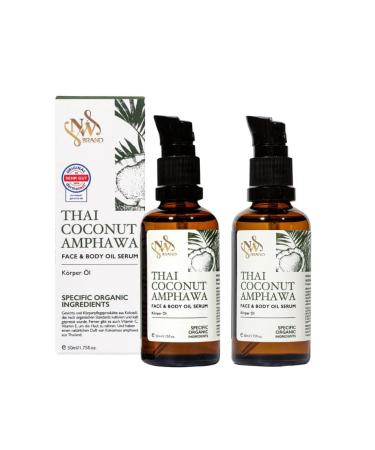 NW BRAND Organic Thai Coconut Oil with Vitamin E & C - 50ml - Pack of 2