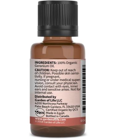 Buy Garden of Life Geranium Essential Oil 0.5 fl oz - 100% Organic Pure & Undiluted for Aromatherapy & Relaxation - Buy Online on GoSupps.com