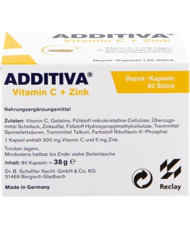 Buy Dr.B.Scheffler Vitamin C + Zinc Depot 80 Capsules - Boost Immunity Worldwide Shipping - Buy Online on GoSupps.com