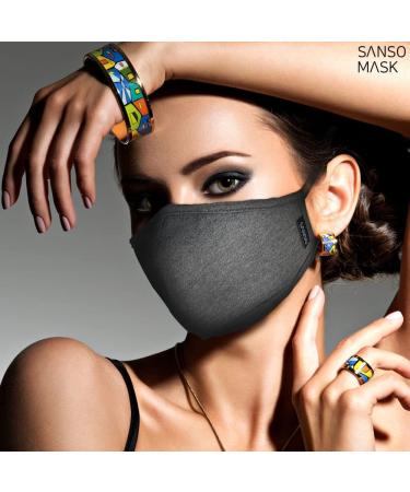 Sanso Nano Filter K-Pop 3 Layer Face Mask Breathable Washable Reusable Mask for Autumn & Winter Season - 100% Natural Cotton Made in Korea 1 count Dark Grey ( Winter Season) - Buy Online on GoSupps.com