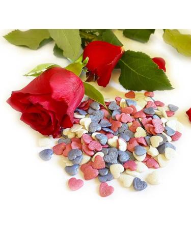 A Pinch Of - Multicoloured Glimmer Love Hearts Mix - Valentine's Day Cake Topper Sprinkles - 25g Edible Glimmer Cupcake Decorations - Perfect for Birthdays Weddings & Romantic Celebrations - Buy Online on GoSupps.com