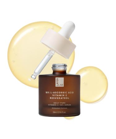LAYERLAB 10% Vitamin C Radiance Serum with Resveratrol & Vitamin E | Potent Antioxidant Formula for a Visibly Brighter, Even-Looking Complexion | Hydrating K-Beauty Skincare (0.94 fl oz)