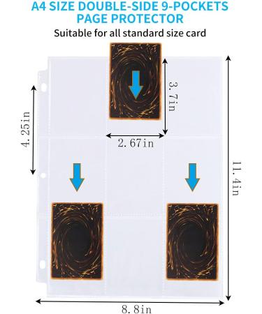 2088 Pockets Baseball Card Sleeves - Premium Double-Sided Trading Card Binder for Pokemon, Yugioh, Sports & Football Cards - 116 Sheets - Buy Online on GoSupps.com