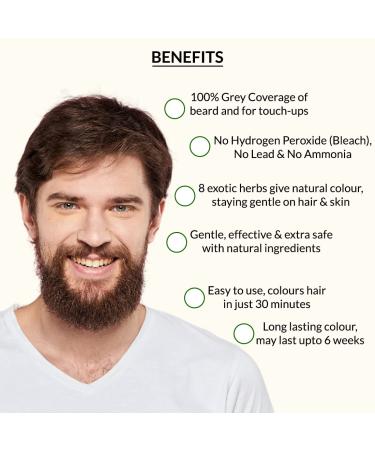 Indus Valley Natural Damage Free Black Mustache & Beard Color for Gray Hair - International Shipping Available - Buy Online on GoSupps.com