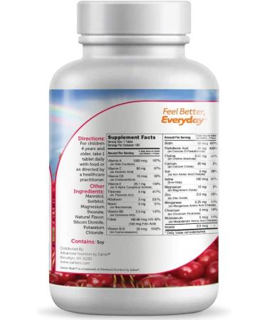Zahler Junior Complete One-Daily Multi-Vitamin - 180 Chewable Cherry Tablets - Buy Online on GoSupps.com