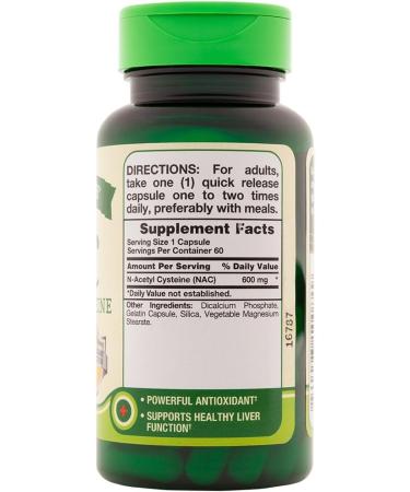 Nature's Truth NAC 600mg - 60 Count | N-Acetyl Cystine Extract - Buy Online on GoSupps.com